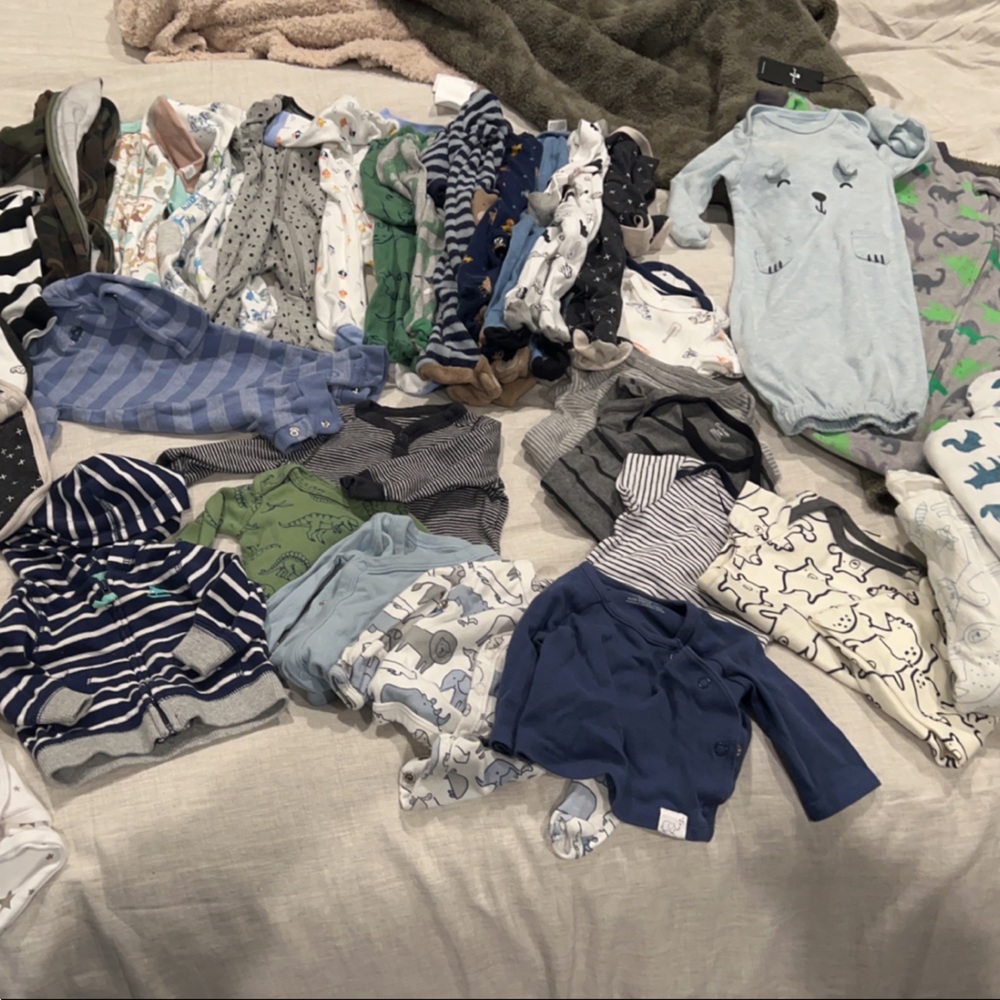 Newborn and 0-3 month boy clothes